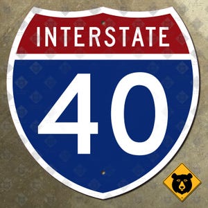 Segnale stradale Interstate Route 40 Highway Marker US 66 1961