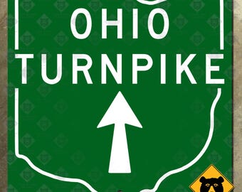 Ohio Turnpike highway marker road sign route shield 1955
