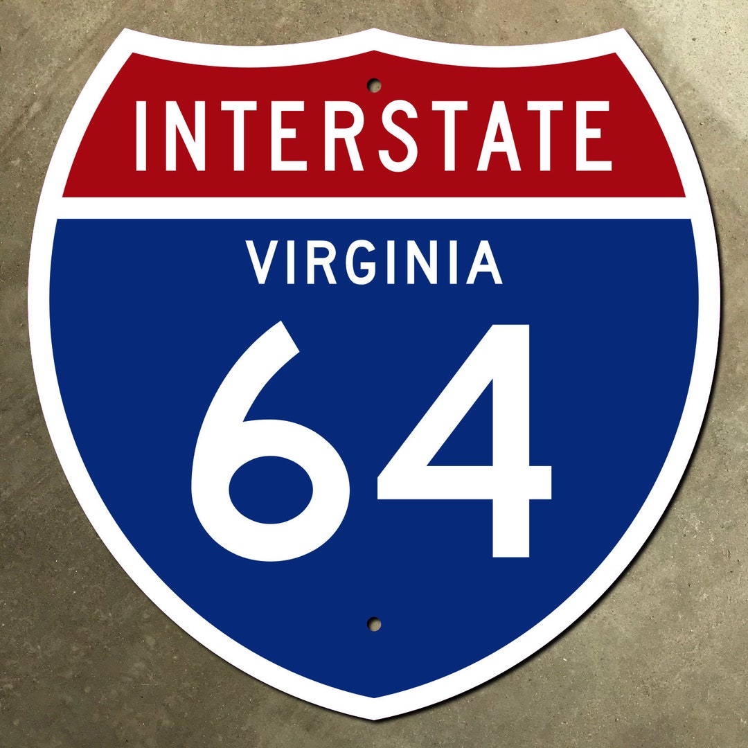 virginia-interstate-route-64-highway-marker-road-sign-1957-lexington-etsy