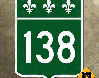 Quebec Route 138 provincial highway marker road sign Montreal Trois-Rivieres Canada
