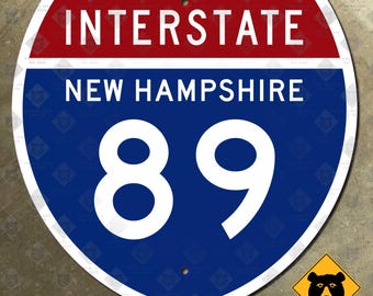 New Hampshire interstate route 89 highway marker road sign Concord 1957