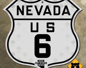 Nevada US route 6 highway marker road sign Midland Trail Ely Tonopah