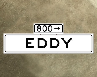 San Francisco California 800 Eddy Street blade road sign 1965