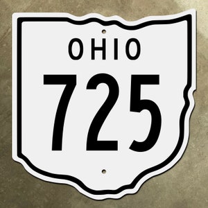 Ohio State Route 725 marqueur routier panneau découpé carte contour