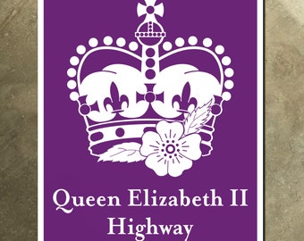 Alberta Queen Elizabeth II Highway Calgary Canada route marker road sign