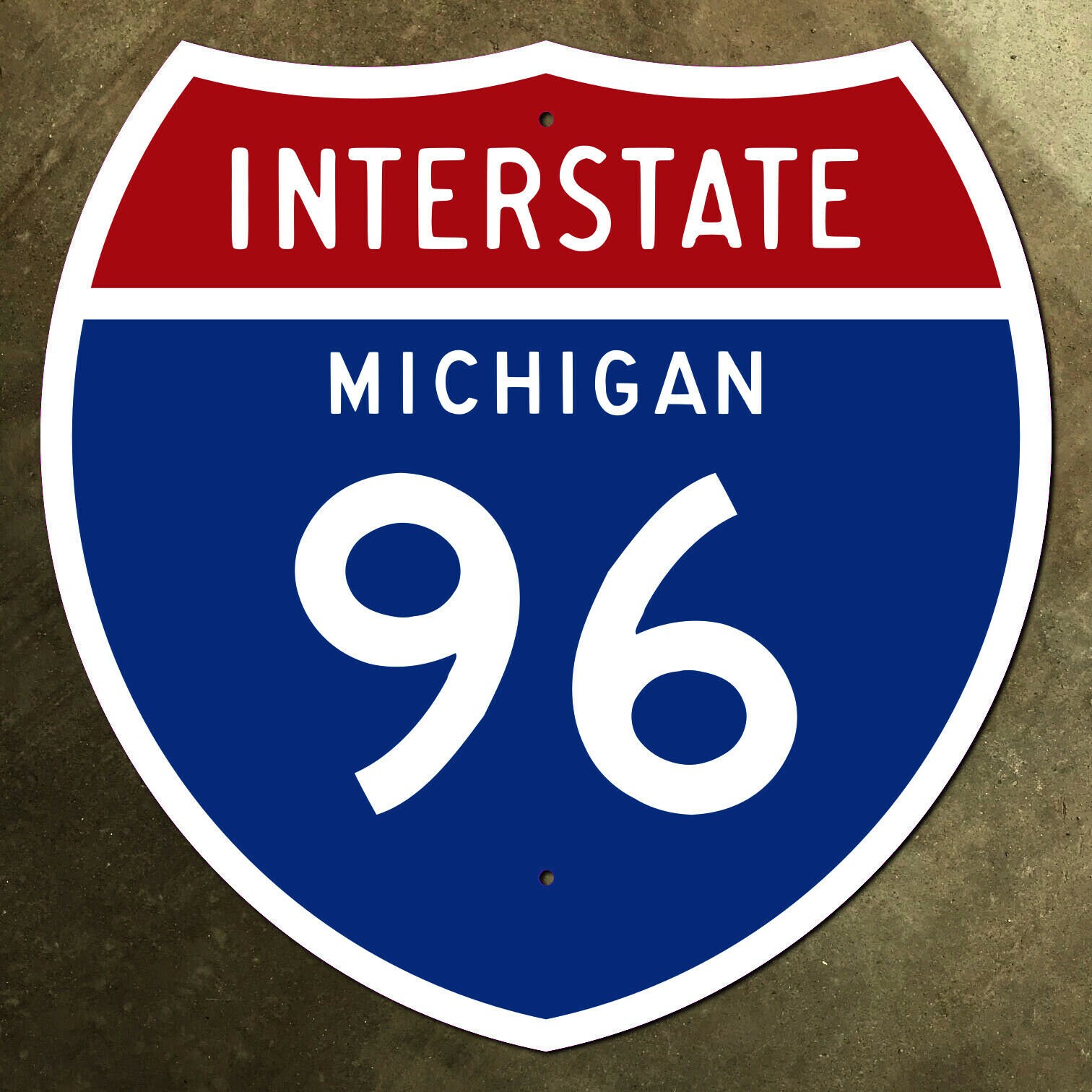 Michigan interstate route 96 highway marker road sign Detroit 1957