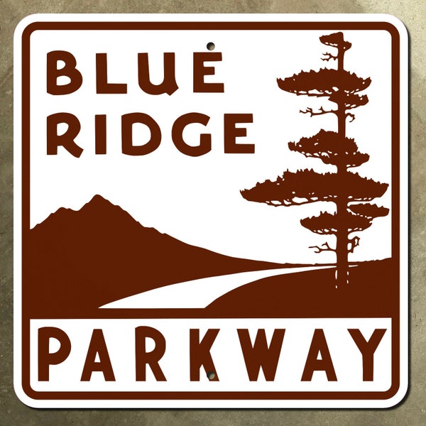 Blue Ridge Parkway North Carolina Virginia highway marker road sign 1953