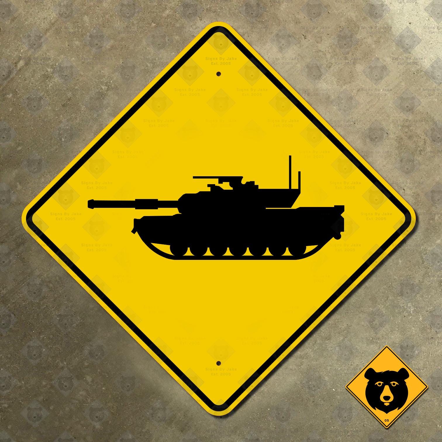 Texas Tank Warning Highway Road Sign 2025 Fort Hood Cavazos - Etsy