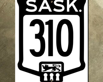 Saskatchewan provincial crystall 310 Route Marker Straßenschild Kanada 1970er Jahre