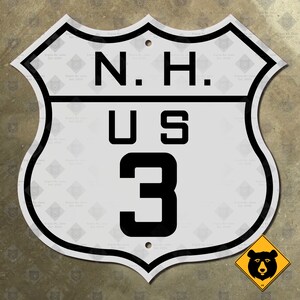 New Hampshire US route 3 segnale stradale autostradale scudo Franconia Notch 1926