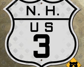 New Hampshire US route 3 highway marker road sign shield Franconia Notch 1926