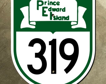 Prince Edward Island provincial highway 319 route marker road sign Canada 1960s