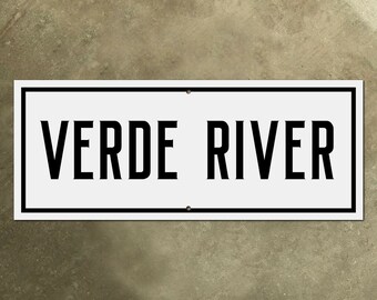 Arizona Verde River highway bridge road sign Sedona 1940s