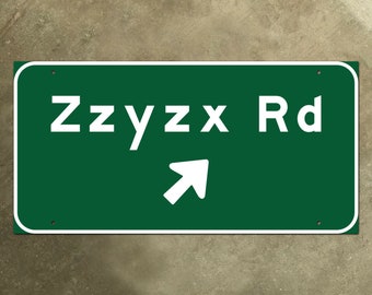 Zzyzx Road interstate 15 Las Vegas Freeway highway marker road sign 1962