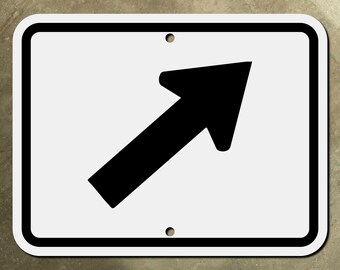 left or right 45 degree ARROW highway road sign route marker auxiliary 1948