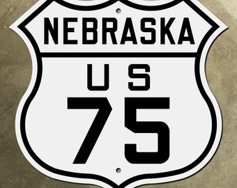Nebraska US route 75 highway marker road sign shield Omaha 1926