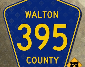Florida Walton County route 395 highway marker road sign 1977