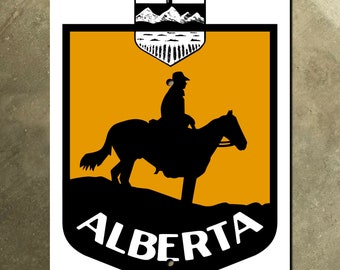 Alberta prowincjonalna autostrada Cowboy Trail znak drogowy Kanada 1960