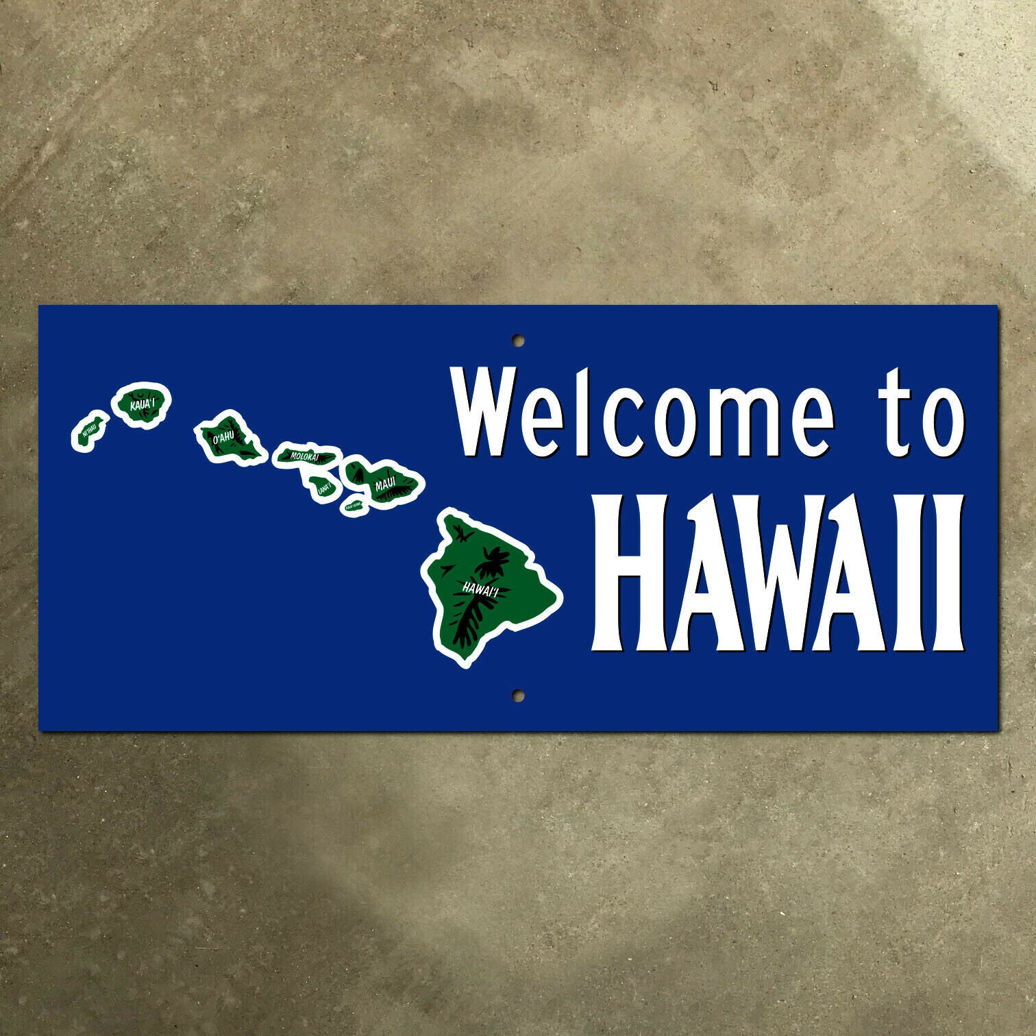 Hawaii State Line Road Sign White on Blue Honolulu Airport Etsy