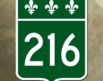 Quebec provincial highway 216 route marker road sign Canada 1970s