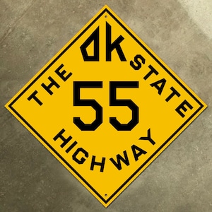 Oklahoma Route 55 OK State Highway Mark znak drogowy 1924