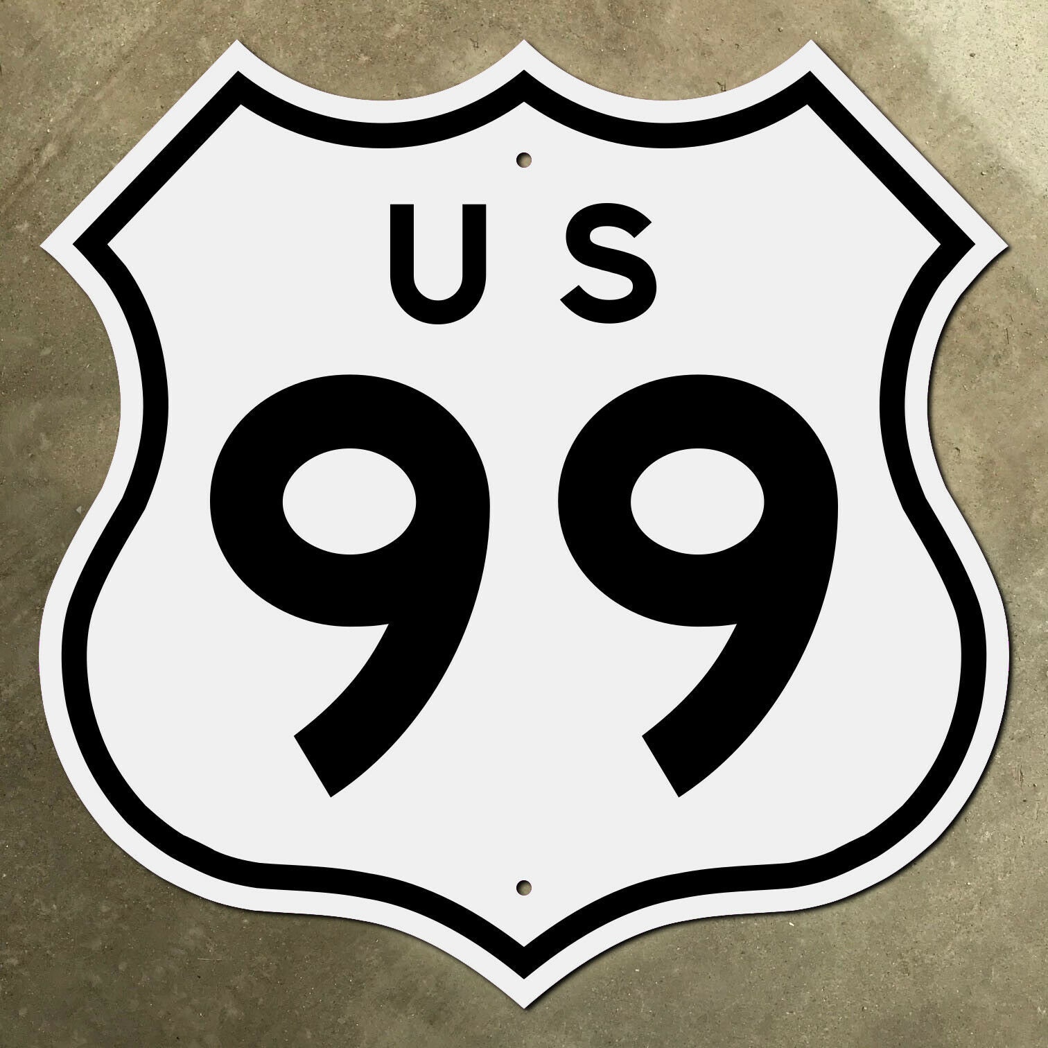 US Route 99 Highway Marker Road Sign Main Street of California