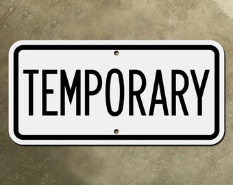 TEMPORARY highway road sign route marker auxiliary supplemental 1948 banner