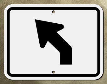 left or right 45 degree ARROW highway road sign route marker auxiliary 1948