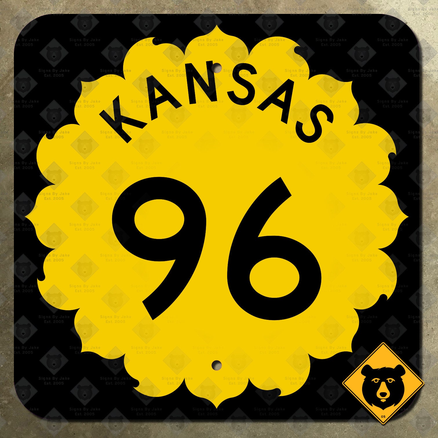 Kansas State Route 96 Highway Marker Road Sign Sunflower Wichita