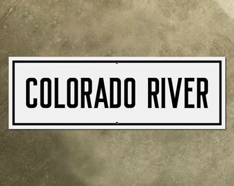 Arizona Colorado River highway bridge road sign US route 66 1940s