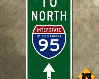 Washington DC interstate 95 north highway road guide sign arrow Columbia