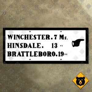 Winchester New Hampshire guida indicatore autostradale cartello stradale 1900 dito Vermont
