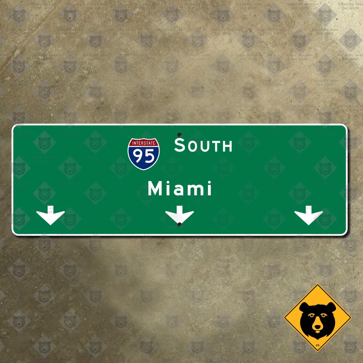 Florida Interstate 95 South Miami Freeway Overhead Highway Guide Sign ...