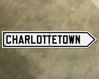 Prince Edward Island Charlottetown highway guide road sign Canada 1930s