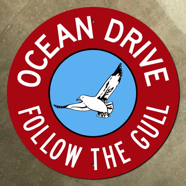 New Jersey Ocean Drive highway marker road sign Follow the Gull route shield