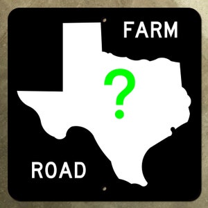Texas CUSTOM Farm to Market Route State Autobahn Marker Straßenschild Karte 1965
