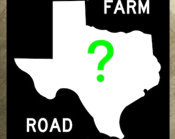 Texas CUSTOM farm to market route state highway marker road sign map 1965