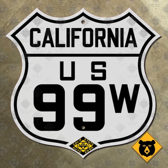 カリフォルニア CSAA 米国ルート 99W 高速道路標識 道路標識 自動車 