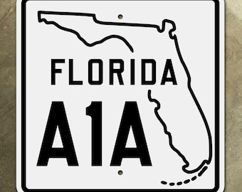 Florida state route A1A highway marker road sign Miami Beach Key West