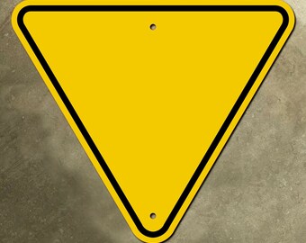Quebec Canada triangle yield cedez highway road sign 1960s no text