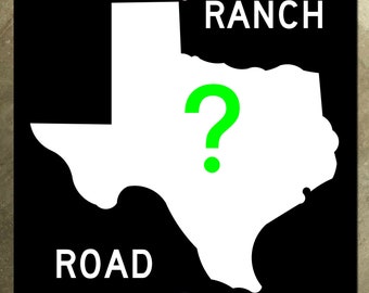 Texas CUSTOM ranch to market route state highway marker road sign map 1965