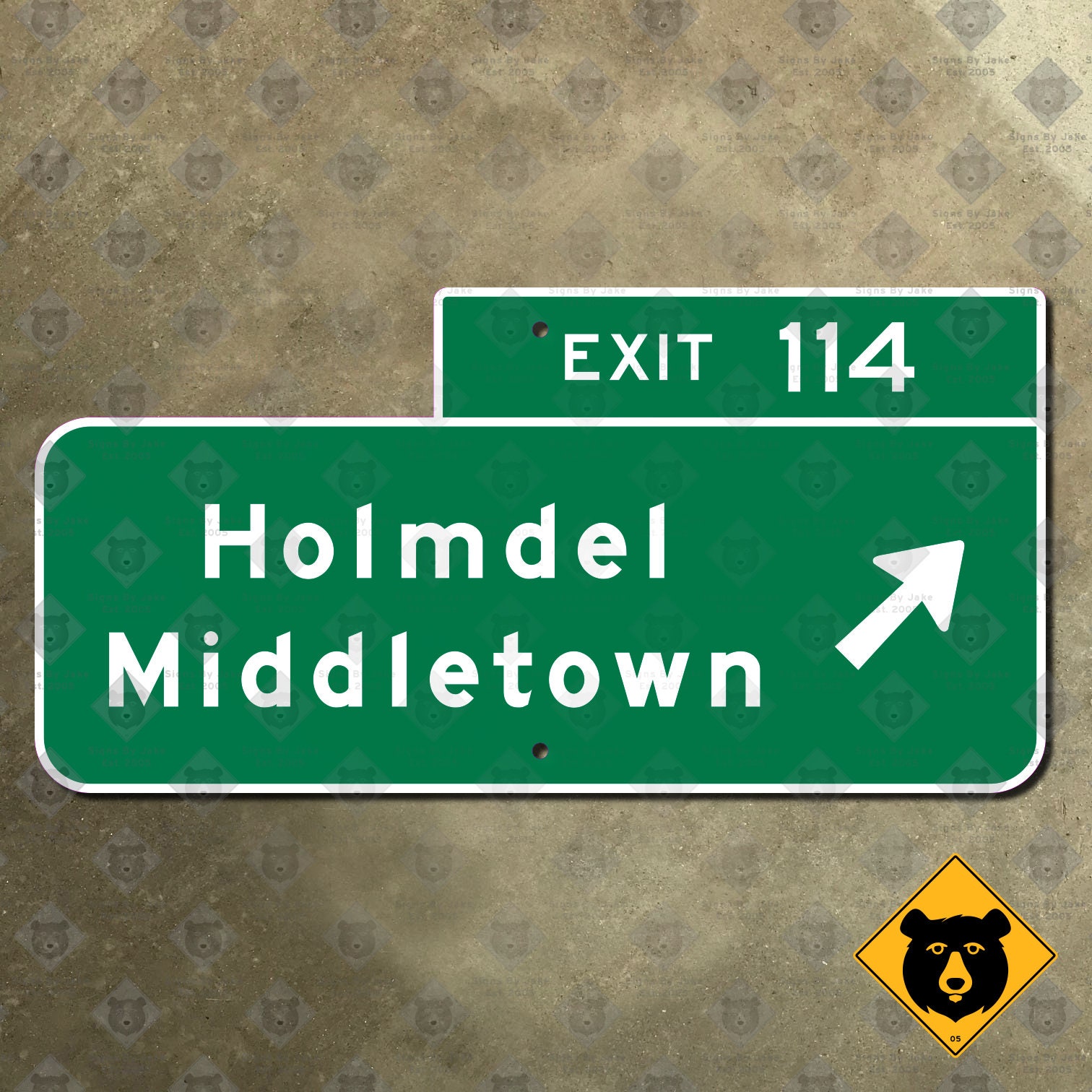 New Jersey Parkway Exit 114 Holmdel Middletown Highway Road Sign Garden ...