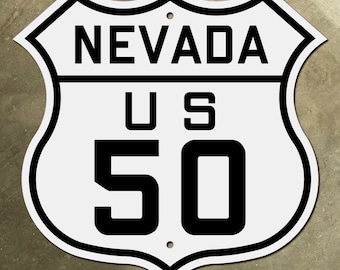 Nevada US route 50 highway marker road sign shield Loneliest Road Ely 1926