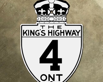 Ontario King's Highway 4 route marker road sign Canada 1930s