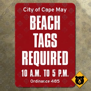 New Jersey Cape May Beach tagi wymagane znak przewodnika Ocean City Wildwoods zdjęcie 1