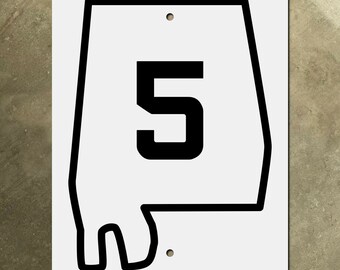 Alabama state route 5 highway marker road sign 1939 map