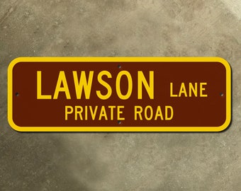 Personalizable Upstate New York scenic yellow brown street blade highway private road sign