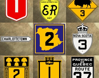 1942 Canada nine sign highway route marker road sign set