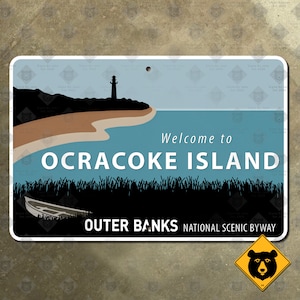 North Carolina Welcome to Ocracoke Island bord Outer Banks OBX