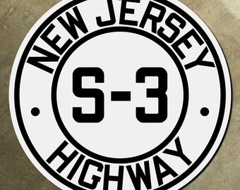 New Jersey state secondary route S-3 shield highway marker road sign 1927